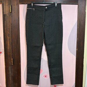 H&M Windowpane Skinny Black Trousers, Large